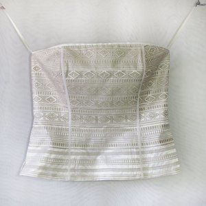 WHITE HOUSE / BLACK MARKET 6 NWT Boned Peplum Bustier w/Intricate Embroidery